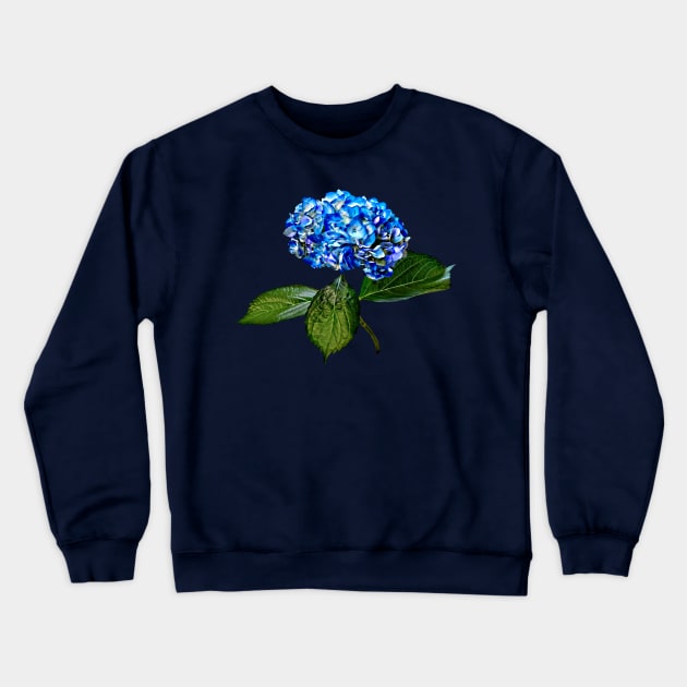 Blue Hydrangea With Leaves Crewneck Sweatshirt by SusanSavad